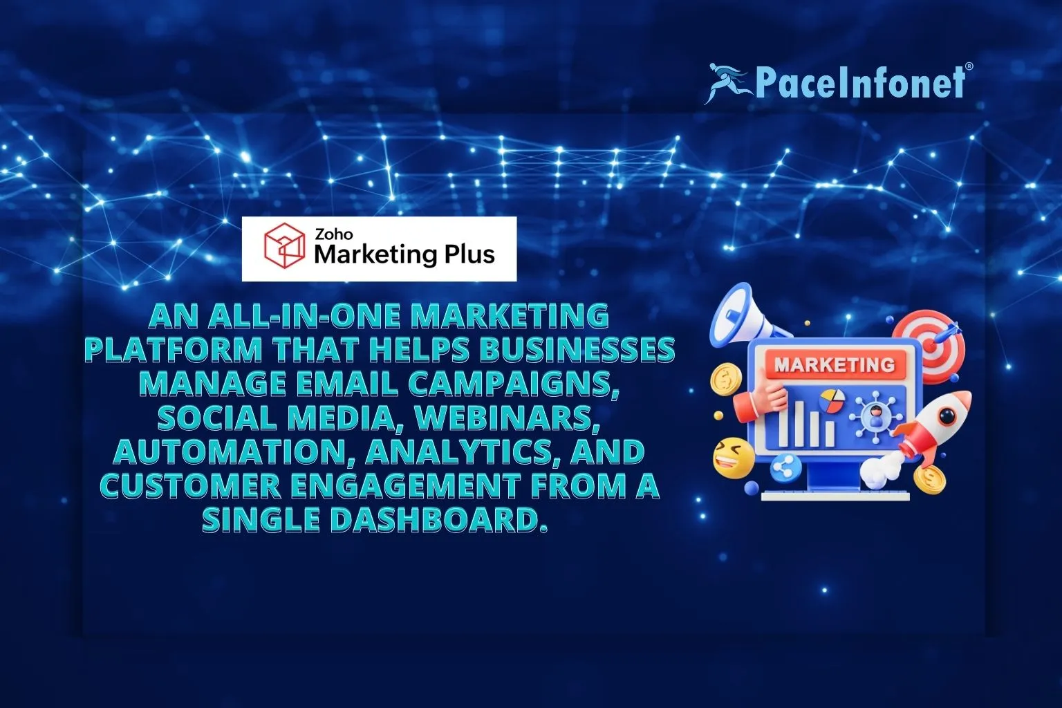 Illustration for All-in-one marketing platform designed to help businesses