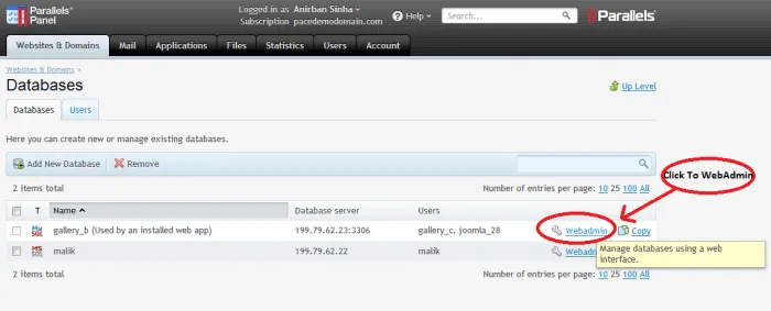 Screenshot showing how to restore your mysql database using phpmyadmin step 3