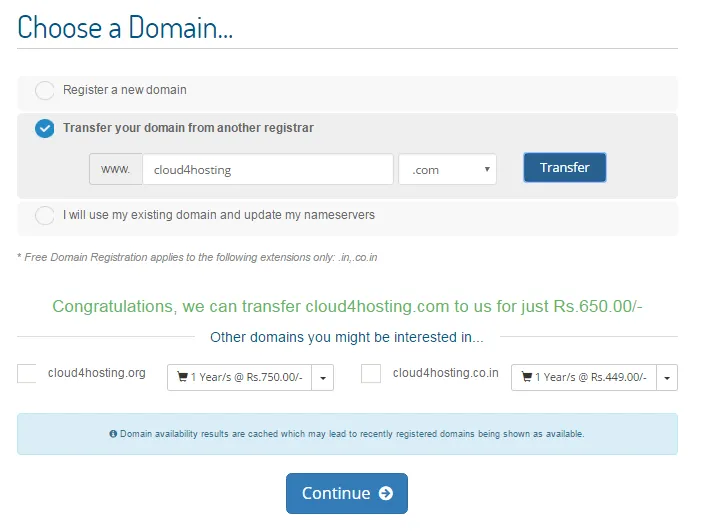 Screenshot showing how to buy web hosting on paceinfonet com step 3